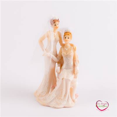 Figurine piéce montée couple de marié femme en robe 13 cm