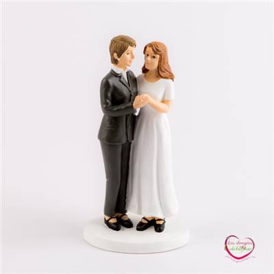 Figurine piéce montée couple de mariage gay femme 15 cm