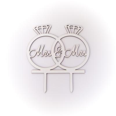 Cake topper alliances en bois