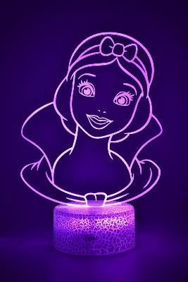 Lampe 3d personnalisée à led - Disney Princesse Blanche Neige | Veilleuse Enfant Magique, Décoration Chambre, Cadeau Personnalisé