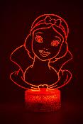 Lampe 3d personnalisée à led - Disney Princesse Blanche Neige | Veilleuse Enfant Magique, Décoration Chambre, Cadeau Personnalisé