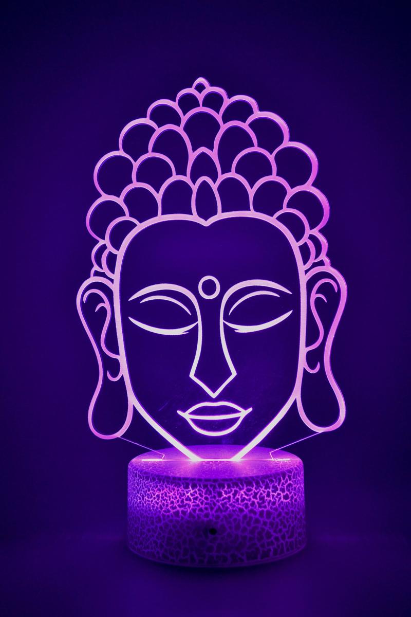 Lampe 3D Tête Bouddha