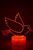 Lampe de chevet 3d à led - Animal Colombe  | Veilleuse, Décoration Chambre, Cadeau Personnalisé Anniversaire et Noël