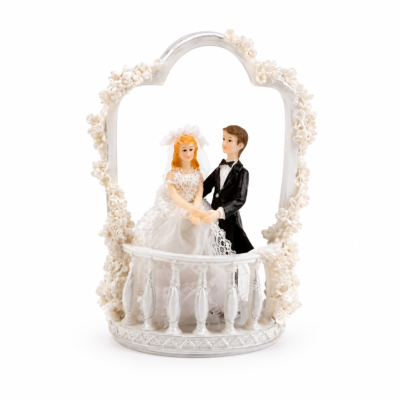Figurine piéce montée couple de marié balcon 17 cm