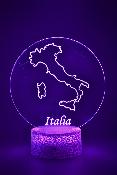 Lampe 3d personnalisée à led - Pays Italie | Veilleuse, Décoration Maison, Cadeau Personnalisé Anniversaire et Noël
