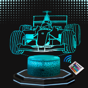 Lampe 3d personnalis�e � led - Voiture formule 1 | Veilleuse Enfant, D�coration Chambre, Cadeau Personnalis� Anniversaire et No�l