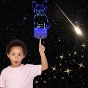 Lampe de chevet LED 3D - Animal Chien Bouledogue | Veilleuse, Décoration Maison, Cadeau Personnalisé Anniversaire et Noël