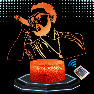 Lampe 3d personnalisée à led - Rappeur Damso  | Veilleuse Rappeur, Décoration Chambre Fan, Cadeau Original