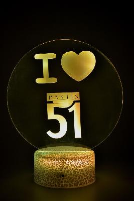 Lampe 3d personnalisée à led - I love 51 | Veilleuse, Décoration maison, Cadeau Personnalisé Anniversaire et Noël