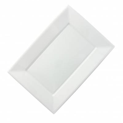 Plateau plastique 33X23 cm blanc (5 pièces)