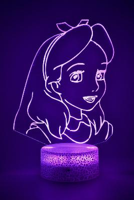 Lampe 3d personnalisée à led - Disney Alice au pays des merveilles