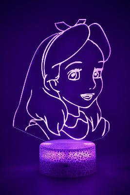 Lampe 3d personnalisée à led - Disney Alice au pays des merveilles | Veilleuse Enfant Magique, Décoration Chambre, Cadeau Personnalisé