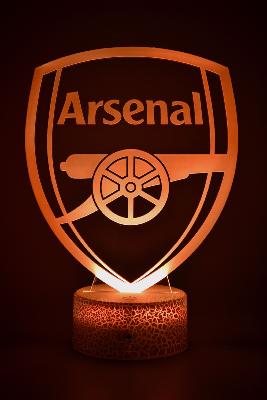 Lampe 3d personnalisée à led - Football Arsenal | Veilleuse Enfant, Décoration Chambre, Cadeau Personnalisé Anniversaire et Noël