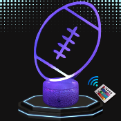 Lampe de chevet LED 3D - Ballon de Rugby | Veilleuse, Décoration Maison, Cadeau Personnalisé Anniversaire et Noël