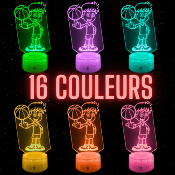 Lampe de chevet LED 3D - Basketteur| Veilleuse Enfant Magique, Décoration Chambre, Cadeau Personnalisé