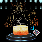 Lampe 3d personnalis�e � led - Manga Goldorak 2 | Veilleuse Enfant, D�coration Chambre, Cadeau Personnalis� Anniversaire et No�l