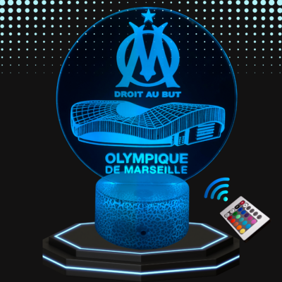 Lampe 3d personnalisée à led -Olympique de Marseille stade