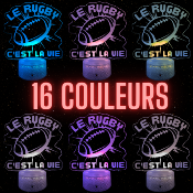 Lampe 3d personnalisée à led - Ballon de Rugby | Veilleuse, Décoration Maison, Cadeau Personnalisé Anniversaire et Noël