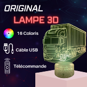 Lampe de chevet LED 3D - Camion semi remorque routier| Veilleuse, Décoration Maison, Cadeau Personnalisé Anniversaire et Noël