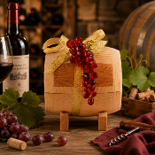 contenant tonneau à vin dragées avec raisin