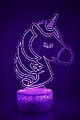 Lampe de chevet LED 3D - Animal Licorne | Veilleuse Enfant, Dcoration Chambre, Cadeau Personnalis Anniversaire et Nol
