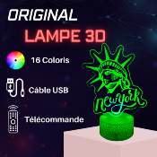 Lampe 3d personnalisée à led - New York Statue de la liberté -| Veilleuse, Décoration Maison, Cadeau Personnalisé Anniversaire et Noël