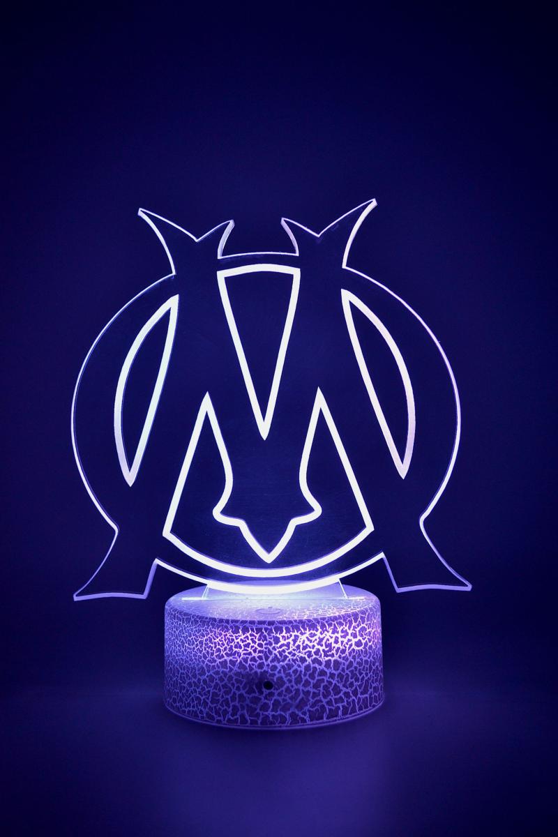 Lampe 3D Football : OM sur ballon de foot