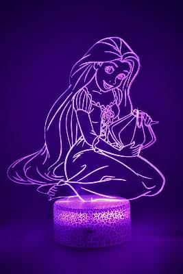 Lampe 3d personnalisée à led - Disney Princesse Raiponce