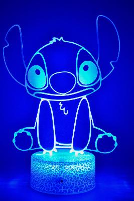 Lampe 3d personnalisée à led - Stitch | Veilleuse Enfant, Décoration Chambre, Cadeau Personnalisé Anniversaire et Noël