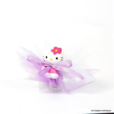 Figurine helllo kitty 5 cm avec ballotin tulle