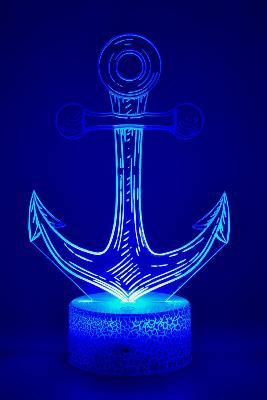 Lampe 3d personnalisée à led - Ancre de bateau