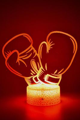Lampe 3d personnalisée à led - Gant de Boxe | Veilleuse Enfant, Décoration Chambre, Cadeau Personnalisé Anniversaire et Noël