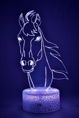 Lampe de chevet LED 3D - Animal Cheval  | Veilleuse Enfant, Décoration Chambre, Cadeau Personnalisé Anniversaire et Noël