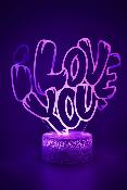 Lampe 3d personnalisée à led - I love you | Veilleuse St Valentin, Décoration Chambre, Cadeau Personnalisé Anniversaire et Noël
