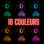 Lampe 3d personnalisée à led - Pays Algérie | Veilleuse Enfant, Décoration Chambre, Cadeau Personnalisé Anniversaire et Noël