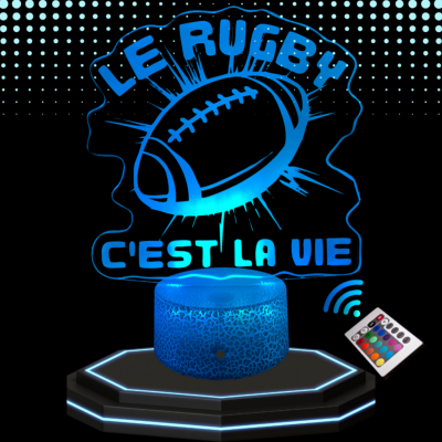 Lampe 3d personnalisée à led - Ballon de Rugby | Veilleuse, Décoration Maison, Cadeau Personnalisé Anniversaire et Noël