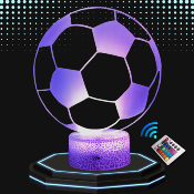 Lampe 3d personnalis�e � led - Football ballon | Veilleuse Enfant, D�coration Chambre, Cadeau Personnalis� Anniversaire et No�l
