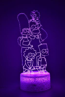 Lampe 3d personnalisée à led - Famille Simpson
