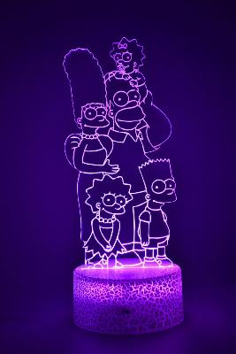 Lampe 3d personnalisée à led - Famille Simpson | Veilleuse Enfant, Décoration Chambre, Cadeau Personnalisé Anniversaire et Noël