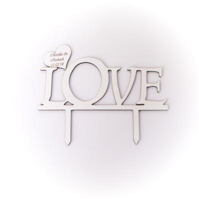 Cake topper mariage love en bois