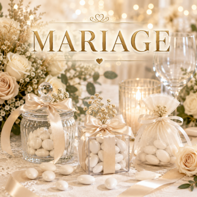 Drag�es mariage, contenants et cadeaux d'invit�s