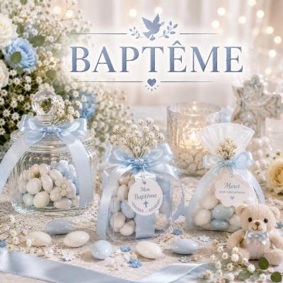 Drag�es Bapt�me, contenants et cadeaux d'invit�s