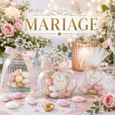 Drag�es mariage, contenants et cadeaux d'invit�s